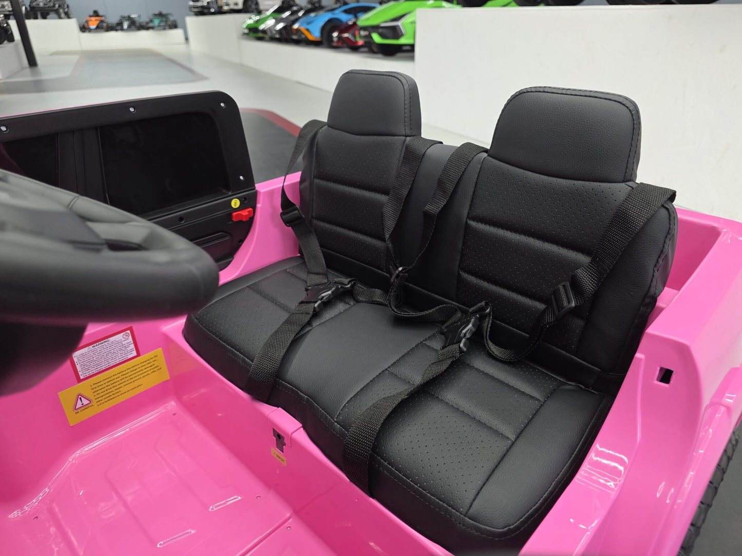 Batteridriven Dodge RAM barnbil 12 volt rosa