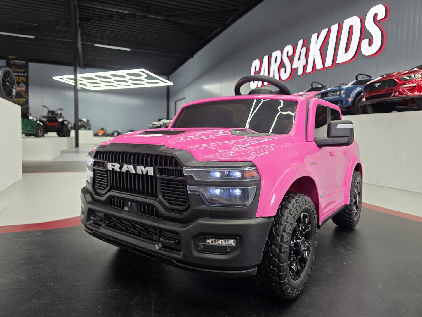 Batteridriven Dodge RAM barnbil 12 volt rosa