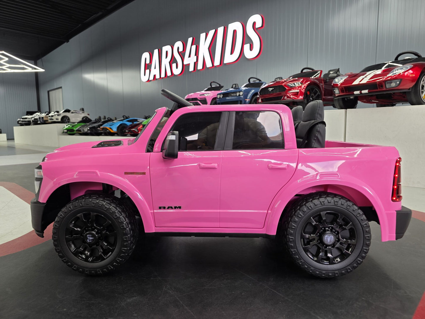 Batteridriven Dodge RAM barnbil 12 volt rosa