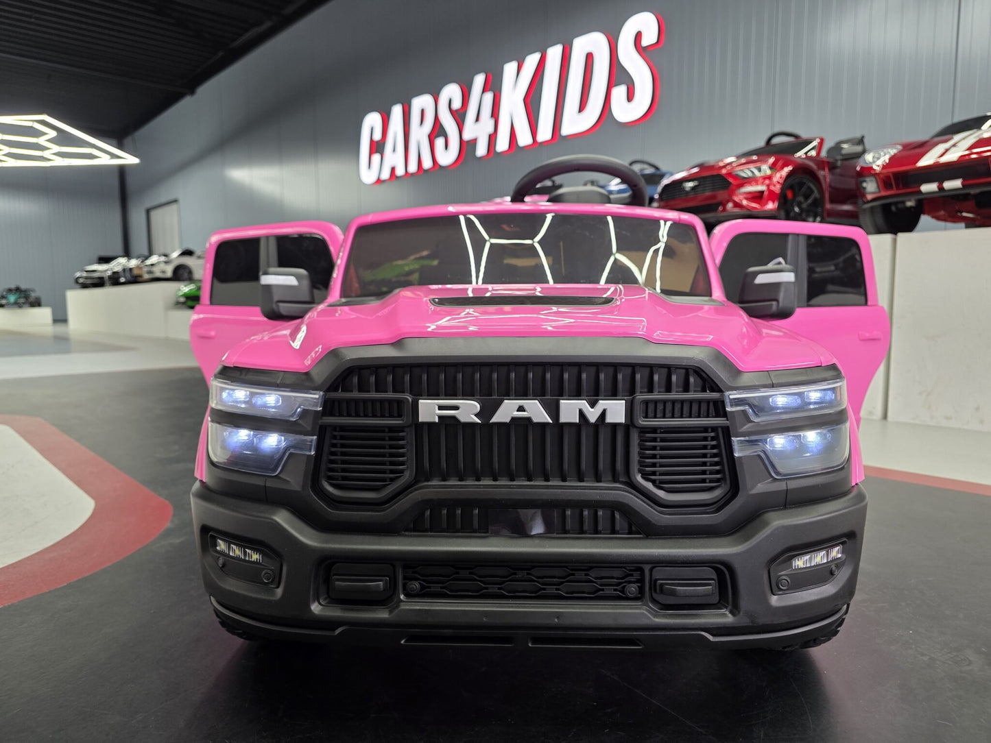 Batteridriven Dodge RAM barnbil 12 volt rosa