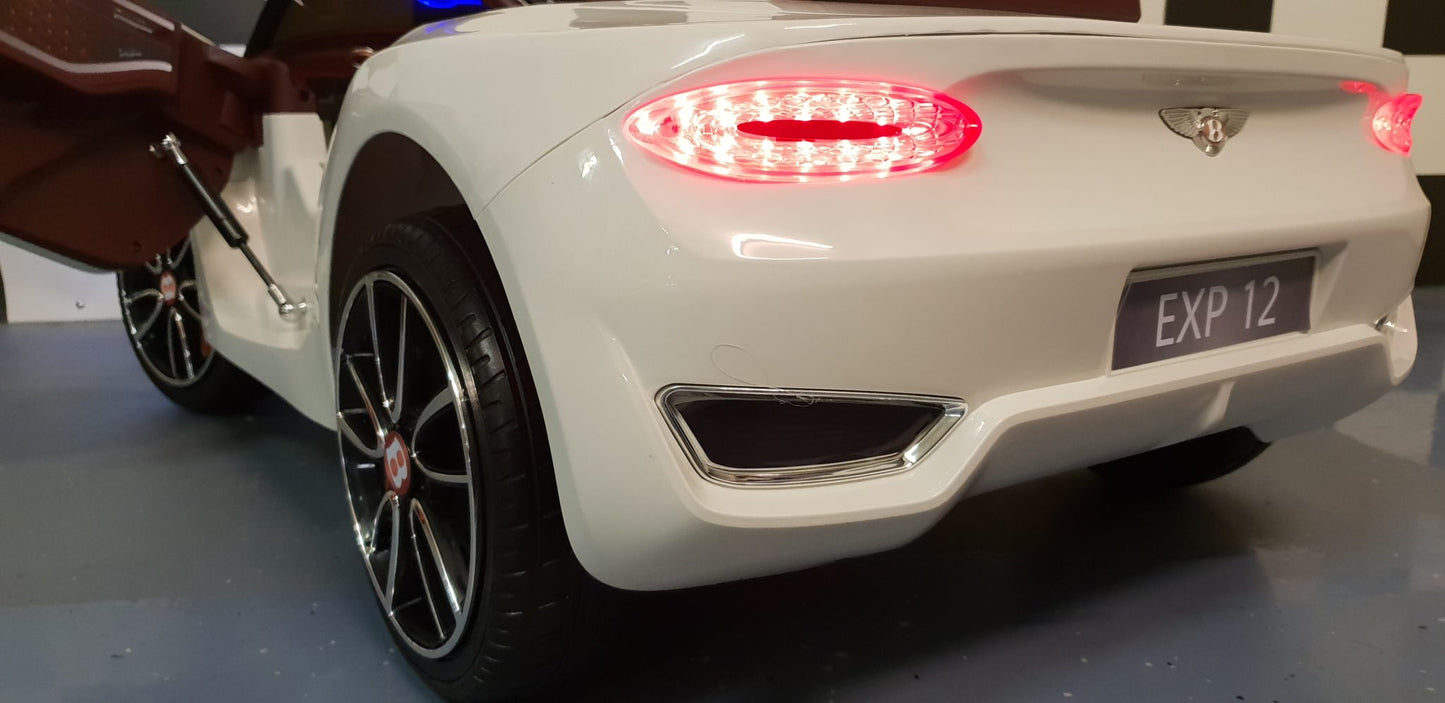 Bentley EXP barnbil 12 volt med fjärrkontroll vit