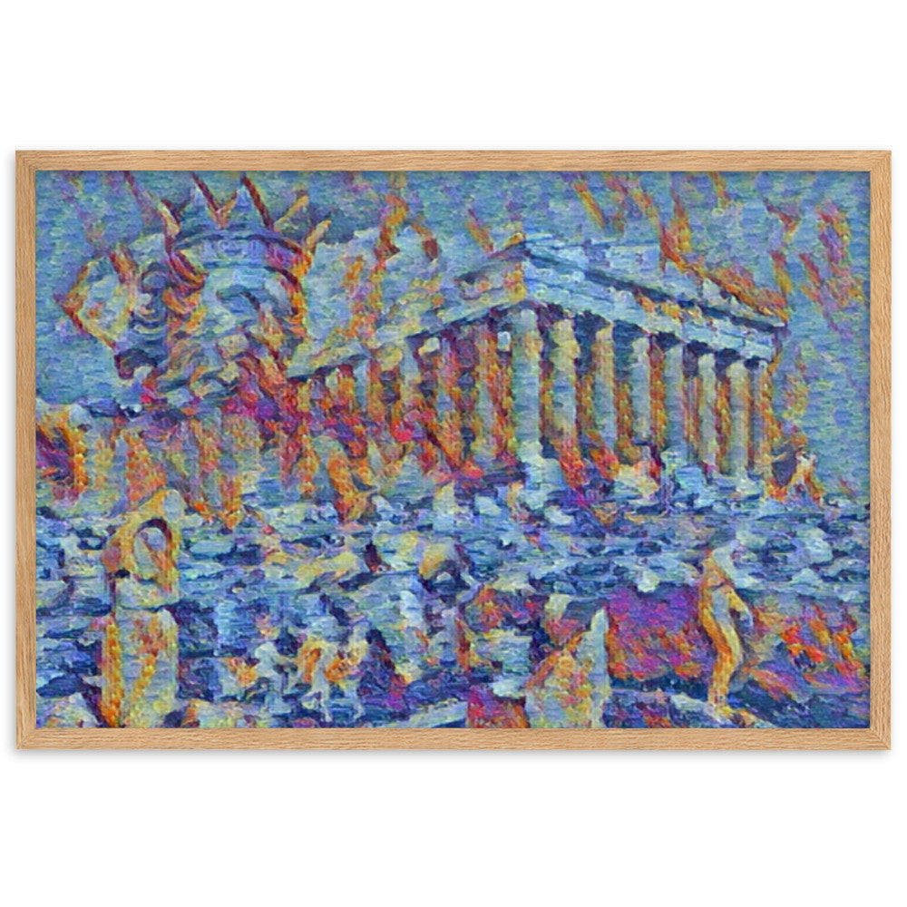 A SUNDAY UNDER ACROPOLIS V2 Premium Framed Poster